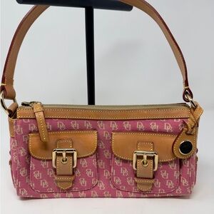 Dooney & Bourke Pink and Tan Shoulder Bag